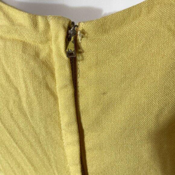 60s Vintage Yellow Fit and Flare Midi Dress with Soutache Braid and Rhinestones - Picture 6 of 6